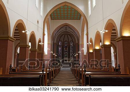 Stock Image - "Former Collegiate Church of St. Suitbertus, late Romanesque pillar basilica, Kaiserswerth, Dusseldorf, Rhineland, North Rhine-Westphalia, Germany, Europe". Fotosearch