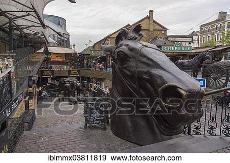 "Former horse market, Stables Market, bronze sculpture of a horse's head in the foreground, London, England, United Kingdom, Europe" View Large Photo Image Stock Photo - "Former horse market, Stables Market, bronze sculpture of a horse's head in the foreground, London, England, United Kingdom, Europe". Fotosearch