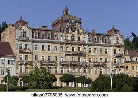 "Former Hotel Weimar, unrenovated condition, Goethe Square, Marianske Lazne, Karlovy Vary Region, Bohemia, Czech Republic, Europe" View Large Photo Image Stock Photography - "Former Hotel Weimar, unrenovated condition, Goethe Square, Marianske Lazne, Karlovy Vary Region, Bohemia, Czech Republic, Europe". Fotosearch