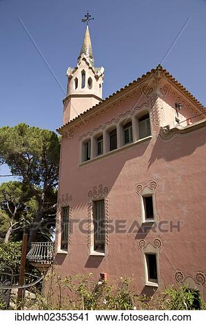 "Former residence of Antoni Gaudi, now Casa Museu Gaudi, Gaudi House Museum, Parc Gueell, UNESCO World Heritage Site, Barcelona, Catalonia, Spain, Europe" View Large Photo Image Stock Image - "Former residence of Antoni Gaudi, now Casa Museu Gaudi, Gaudi House Museum, Parc Gueell, UNESCO World Heritage Site, Barcelona, Catalonia, Spain, Europe". Fotosearch