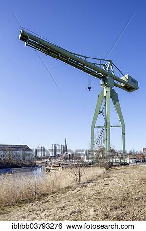 "Former Rickmers Shipyard, landmarked crane, Geestemuende, Bremerhaven, Bremen, Germany, Europe" View Large Photo Image Stock Photograph - "Former Rickmers Shipyard, landmarked crane, Geestemuende, Bremerhaven, Bremen, Germany, Europe". Fotosearch