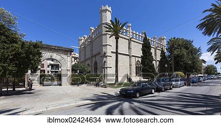 Former Sa Llotja maritime trading exchange, Catalan Gothic facade, currently exhibitions space for arts and culture, Placa de la Llotja, old town, Ciutat Antiga, Palma de Mallorca, Majorca, Balearic Islands, Spain, Europe View Large Photo Image Picture - Former Sa Llotja maritime trading exchange, Catalan Gothic facade, currently exhibitions space for arts and culture, Placa de la Llotja, old town, Ciutat Antiga, Palma de Mallorca, Majorca, Balearic Islands, Spain, Europe. Fotosearch