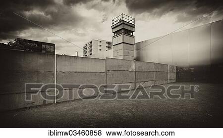 "Former watchtower, NVA border guards, border strip, death strip, enclosing steel wall, remains of walls, Berlin Wall Memorial, Bernauer Strasse, Berlin, Berlin, Germany, Europe" View Large Photo Image Stock Photo - "Former watchtower, NVA border guards, border strip, death strip, enclosing steel wall, remains of walls, Berlin Wall Memorial, Bernauer Strasse, Berlin, Berlin, Germany, Europe". Fotosearch