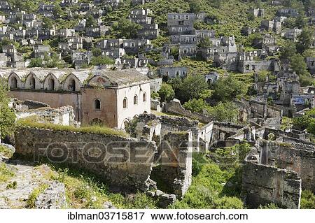 "Formerly Greek ghost town, Kayakoy, Mugla Province, Aegean region, Turkey, Asia" View Large Photo Image Stock Photo - "Formerly Greek ghost town, Kayakoy, Mugla Province, Aegean region, Turkey, Asia". Fotosearch