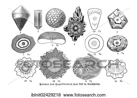 "Forms of hailstones, illustration from Meyers Konversationslexikon, a German encyclopedia, 1897" View Large Photo Image Stock Photo - "Forms of hailstones, illustration from Meyers Konversationslexikon, a German encyclopedia, 1897". Fotosearch