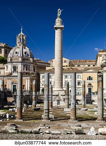 "Foro di Traiano or Trajan's Forum, Trajan's Column and columns of Basilica Ulpia, Imperial Forums, Santa Maria di Loreto at the back, Rome, Lazio, Italy, Europe" View Large Photo Image Picture - "Foro di Traiano or Trajan's Forum, Trajan's Column and columns of Basilica Ulpia, Imperial Forums, Santa Maria di Loreto at the back, Rome, Lazio, Italy, Europe". Fotosearch