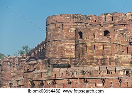 "Fortified outer walls with battlements and loopholes, Red Fort, Agra, Uttar Pradesh, India, Asia" View Large Photo Image Stock Image - "Fortified outer walls with battlements and loopholes, Red Fort, Agra, Uttar Pradesh, India, Asia". Fotosearch