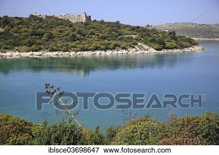"Fortress of Ali Pasha Tepelene, bay on the Ionian Sea, Porto Palermo, Vlore County, Albania, Europe" View Large Photo Image Stock Photo - "Fortress of Ali Pasha Tepelene, bay on the Ionian Sea, Porto Palermo, Vlore County, Albania, Europe". Fotosearch