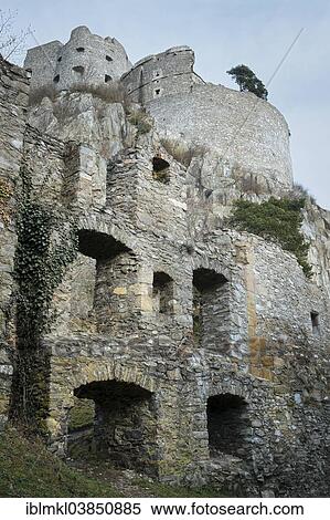 Stock Photography - "Fortress ruins on Mt Hohentwiel, Singen, Baden-Wurttemberg, Germany, Europe". Fotosearch