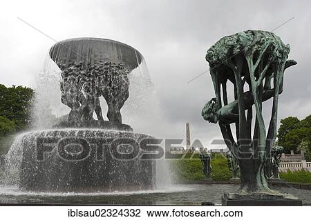 "Fountain and """"Girl in a Tree"""", bronze statues by Gustav Vigeland, Vigeland Sculpture Park, Frognerparken, Frogner Park, Oslo, Norway, Scandinavia, Northern Europe, Europe" View Large Photo Image Stock Image - "Fountain and """"Girl in a Tree"""", bronze statues by Gustav Vigeland, Vigeland Sculpture Park, Frognerparken, Frogner Park, Oslo, Norway, Scandinavia, Northern Europe, Europe". Fotosearch