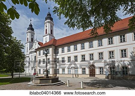 "Fountain and Irsee Abbey, Irsee, Bavaria, Germany, Europe" View Large Photo Image Stock Photograph - "Fountain and Irsee Abbey, Irsee, Bavaria, Germany, Europe". Fotosearch