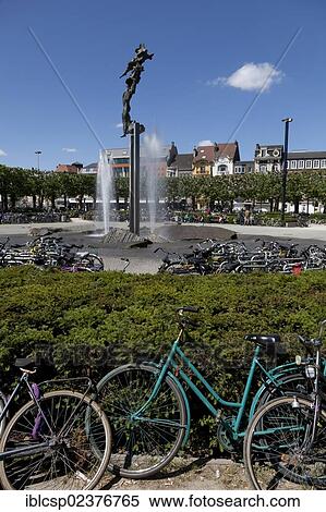 "Fountain in front of Ghent St Pieters railway station, Gent, Belgium, Europe" View Large Photo Image Stock Photography - "Fountain in front of Ghent St Pieters railway station, Gent, Belgium, Europe". Fotosearch