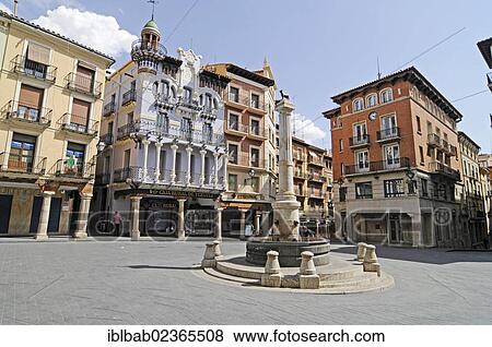 "Fountain in Plaza de Carlos Castel or Plaza del Torico, Teruel, Aragon, Spain, Europe, PublicGround, Europe" View Large Photo Image Stock Photo - "Fountain in Plaza de Carlos Castel or Plaza del Torico, Teruel, Aragon, Spain, Europe, PublicGround, Europe". Fotosearch