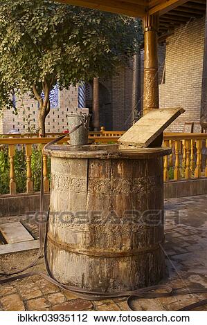 Stock Image - "Fountain in the memorial, Pahlavan Mahmud mausoleum, Itchan Kala, Khiva, Uzbekistan, Asia". Fotosearch