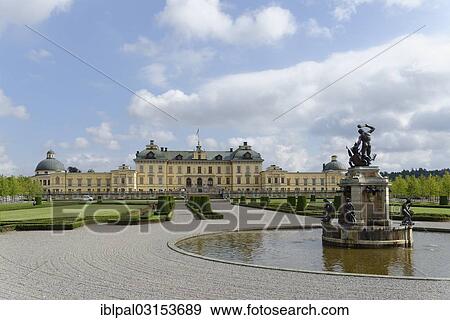 Stock Photo - "Fountain in the palace gardens, Drottningholm Palace, Stockholm, Stockholm County, Sweden, Europe". Fotosearch