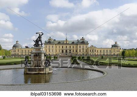 Stock Photo - "Fountain in the palace gardens, Drottningholm Palace, Stockholm, Stockholm County, Sweden, Europe". Fotosearch
