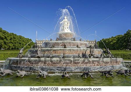 "Fountain of Latona, Herrenchiemsee New Palace, Schlosspark palace gardens, Herreninsel island, Chiemsee lake, Chiemgau, Upper Bavaria, Bavaria, Germ" View Large Photo Image Stock Photo - "Fountain of Latona, Herrenchiemsee New Palace, Schlosspark palace gardens, Herreninsel island, Chiemsee lake, Chiemgau, Upper Bavaria, Bavaria, Germ". Fotosearch