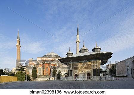 "Fountain of Sultan Ahmed III with Hagia Sophia, Ayasofya, Istanbul, european side, Turkey, Europe, Asia" View Large Photo Image Stock Photograph - "Fountain of Sultan Ahmed III with Hagia Sophia, Ayasofya, Istanbul, european side, Turkey, Europe, Asia". Fotosearch