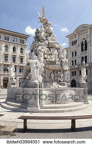 "Fountain of the Four Continents, Piazza Unita d'Italia, Piazza Grande, Trieste, Friuli-Venezia Giulia, Italy, Europe" View Large Photo Image Stock Image - "Fountain of the Four Continents, Piazza Unita d'Italia, Piazza Grande, Trieste, Friuli-Venezia Giulia, Italy, Europe". Fotosearch