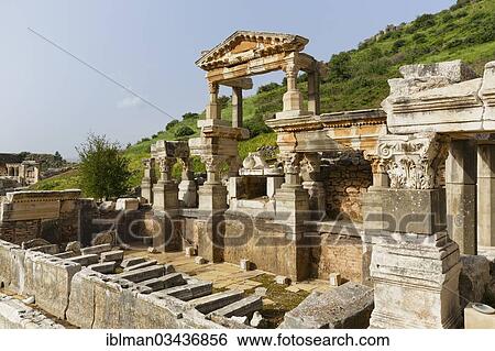 "Fountain of Trajan, Ephesus, Selcuk, Izmir Province, Aegean Region, Turkey, Asia" View Large Photo Image Stock Photograph - "Fountain of Trajan, Ephesus, Selcuk, Izmir Province, Aegean Region, Turkey, Asia". Fotosearch