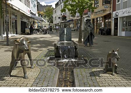 "Fountain on """"Alte Poststrasse"""" in historic centre of Siegen, North Rhine-Westphalia, Germany, Europe" View Large Photo Image Stock Photography - "Fountain on """"Alte Poststrasse"""" in historic centre of Siegen, North Rhine-Westphalia, Germany, Europe". Fotosearch