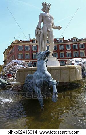 Fountain, Place Massena square, Nice, Cote d'Azur, France, Europe View Large Photo Image Picture - Fountain, Place Massena square, Nice, Cote d'Azur, France, Europe. Fotosearch