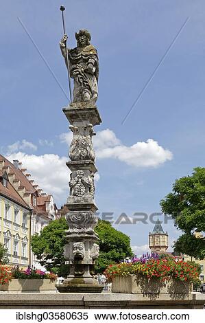 "Fountain statue of the Jakobsbrunnen fountain, Ludwigsplatz square, Straubing, Lower Bavaria, Bavaria, Germany, Europe" View Large Photo Image Stock Photography - "Fountain statue of the Jakobsbrunnen fountain, Ludwigsplatz square, Straubing, Lower Bavaria, Bavaria, Germany, Europe". Fotosearch