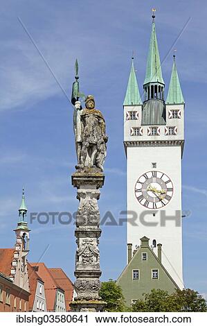 "Fountain statue, Stadturm city Tower, Theresienplatz square, Straubing, Lower Bavaria, Bavaria, Germany, Europe" View Large Photo Image Stock Image - "Fountain statue, Stadturm city Tower, Theresienplatz square, Straubing, Lower Bavaria, Bavaria, Germany, Europe". Fotosearch