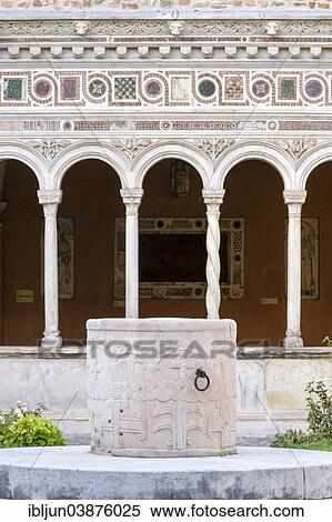 "Fountain with Lombard friezes, 9th century, cloister of the Archbasilica of St. John Lateran, Lateran, Vatican, Rome, Lazio, Italy, Europe" View Large Photo Image Stock Photography - "Fountain with Lombard friezes, 9th century, cloister of the Archbasilica of St. John Lateran, Lateran, Vatican, Rome, Lazio, Italy, Europe". Fotosearch