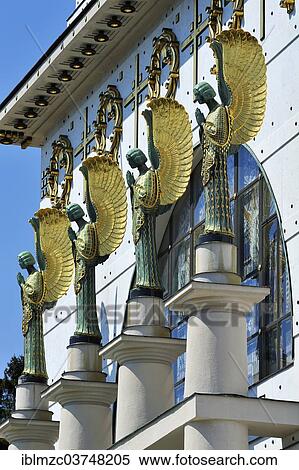 "Four Archangels above the main portal of the Church of St. Leopold at Steinhof Psychiatric Hospital, built 1904-1907, designed by Otto Wagner, important building of the Viennesse Art Nouveau, Vienna, Vienna State, Austria, Europe" View Large Photo Image Stock Photography - "Four Archangels above the main portal of the Church of St. Leopold at Steinhof Psychiatric Hospital, built 1904-1907, designed by Otto Wagner, important building of the Viennesse Art Nouveau, Vienna, Vienna State, Austria, Europe". Fotosearch