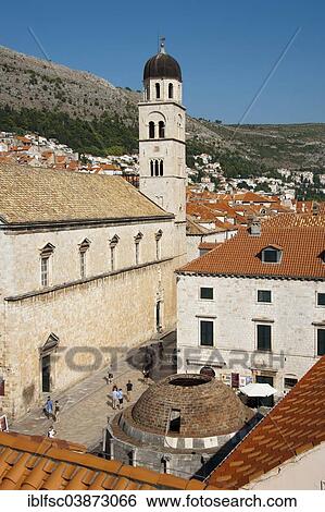 "Franciscan Monastery and Great Onofrio's Fountain, view from the city walls, historic centre, Dubrovnik, Dalmatia, Croatia, Europe" View Large Photo Image Stock Photograph - "Franciscan Monastery and Great Onofrio's Fountain, view from the city walls, historic centre, Dubrovnik, Dalmatia, Croatia, Europe". Fotosearch