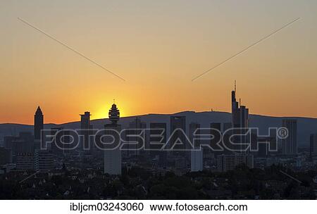 Stock Image - "Frankfurt skyline, Frankfurt am Main, Hesse, Germany, Europe". Fotosearch