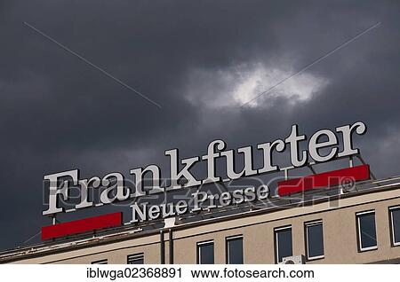 Stock Image - "Frankfurter Neue Presse, FNP, a German daily newspaper, office building in Frankfurt, Hesse, Germany, Europe, PublicGround, Europe". Fotosearch