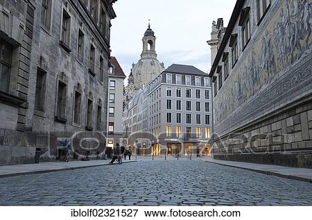 "Frauenkirche, Church of Our Lady, and Quartier F with paved road and Fuerstenzug, Procession of the Princes, Dresden, Germany, Europe" View Large Photo Image Stock Photo - "Frauenkirche, Church of Our Lady, and Quartier F with paved road and Fuerstenzug, Procession of the Princes, Dresden, Germany, Europe". Fotosearch
