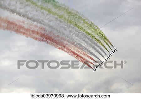 Stock Photo - "Frecce Tricolori, aerobatic demonstration team, airshow Airpower 2013, Zeltweg, Styria, Austria, Europe". Fotosearch