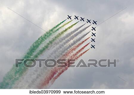 Stock Photo - "Frecce Tricolori, aerobatic demonstration team, airshow Airpower 2013, Zeltweg, Styria, Austria, Europe". Fotosearch
