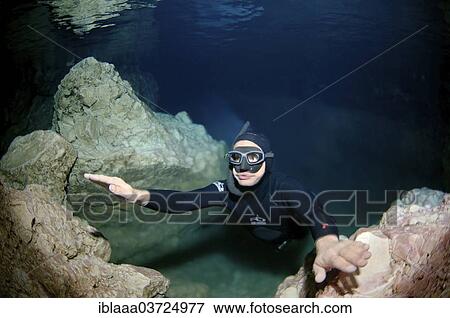 "Freediver in a cave, Mediterranean Sea, Kas, Lycia, Province of Antalya, Turkey, Asia" View Large Photo Image Stock Photo - "Freediver in a cave, Mediterranean Sea, Kas, Lycia, Province of Antalya, Turkey, Asia". Fotosearch