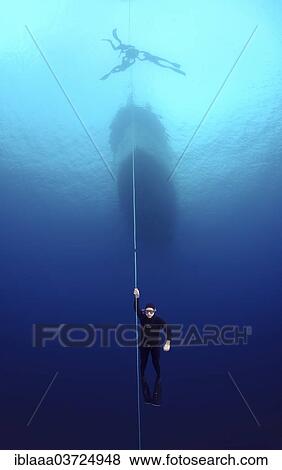 Stock Photo - "Freediver, Mediterranean Sea, Kas, Lycia, Province of Antalya, Turkey, Asia". Fotosearch