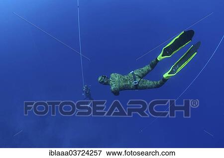 Stock Photo - "Freedivers wearing swimfins, Kas, Lycia, Province of Antalya, Turkey, Asia". Fotosearch