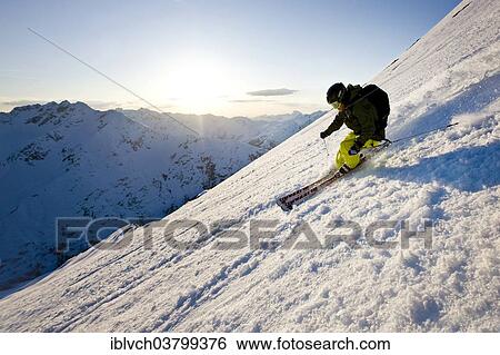 "Freeride skier during descent, Arlberg, Verwall Group, North Tyrol, Austria, Europe" View Large Photo Image Stock Photograph - "Freeride skier during descent, Arlberg, Verwall Group, North Tyrol, Austria, Europe". Fotosearch
