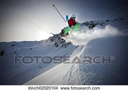 "Freerider, skier jumping, snowy landscape, northern Tyrol, Austria, Europe" View Large Photo Image Picture - "Freerider, skier jumping, snowy landscape, northern Tyrol, Austria, Europe". Fotosearch