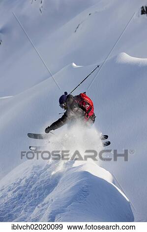 Stock Photo - "Freerider, skier jumping, snowy landscape, northern Tyrol, Austria, Europe". Fotosearch