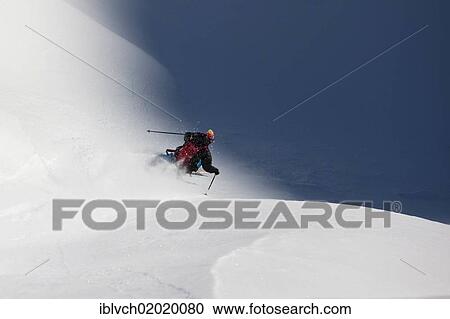 Stock Image - "Freerider, skier, snowy landscape, northern Tyrol, Austria, Europe". Fotosearch