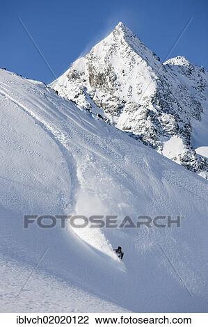 Stock Image - "Freerider, skier, snowy landscape, Stubai Glacier, northern Tyrol, Austria, Europe". Fotosearch