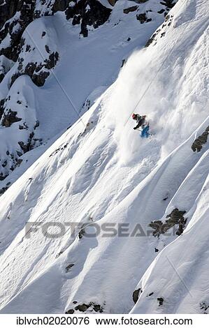 Stock Photograph - "Freerider, skier, snowy landscape, Arlberg mountain range, North Tyrol, Austria, Europe". Fotosearch