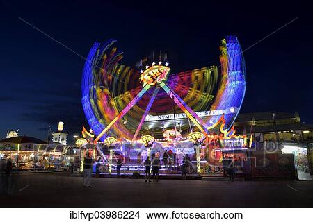 Freestyle Fun Ride At Night Oktoberfest Munich Upper Bavaria