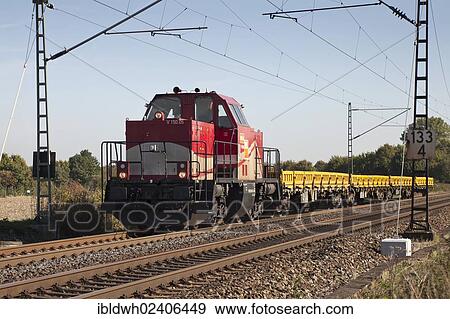 Stock Photo - "Freight train, Kamen, Ruhr area, North Rhine-Westphalia, Germany, Europe, PublicGround, Europe". Fotosearch