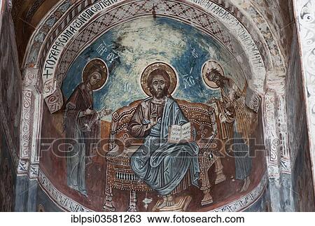 "Fresco inside Nikortsminda Cathedral, Orthodox church, Nikortsminda, Racha-Lechkhumi and Kvemo Svaneti region, Georgia, Asia" View Large Photo Image Stock Image - "Fresco inside Nikortsminda Cathedral, Orthodox church, Nikortsminda, Racha-Lechkhumi and Kvemo Svaneti region, Georgia, Asia". Fotosearch