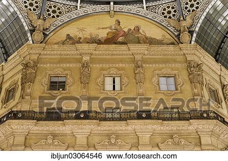 "Fresco representing America in a lunette of the dome of Galleria Vittorio Emanuele II, opened on 15 September 1867, architect Giuseppe Mengoni, Milan, Lombardei / Lombardy, Italy, Europe" View Large Photo Image Stock Photograph - "Fresco representing America in a lunette of the dome of Galleria Vittorio Emanuele II, opened on 15 September 1867, architect Giuseppe Mengoni, Milan, Lombardei / Lombardy, Italy, Europe". Fotosearch