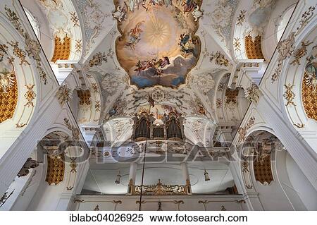 "Frescoed ceilings and organ loft, Kloster Dietramszell Abbey, Dietramszell, Bavaria, Germany, Europe" View Large Photo Image Stock Photography - "Frescoed ceilings and organ loft, Kloster Dietramszell Abbey, Dietramszell, Bavaria, Germany, Europe". Fotosearch